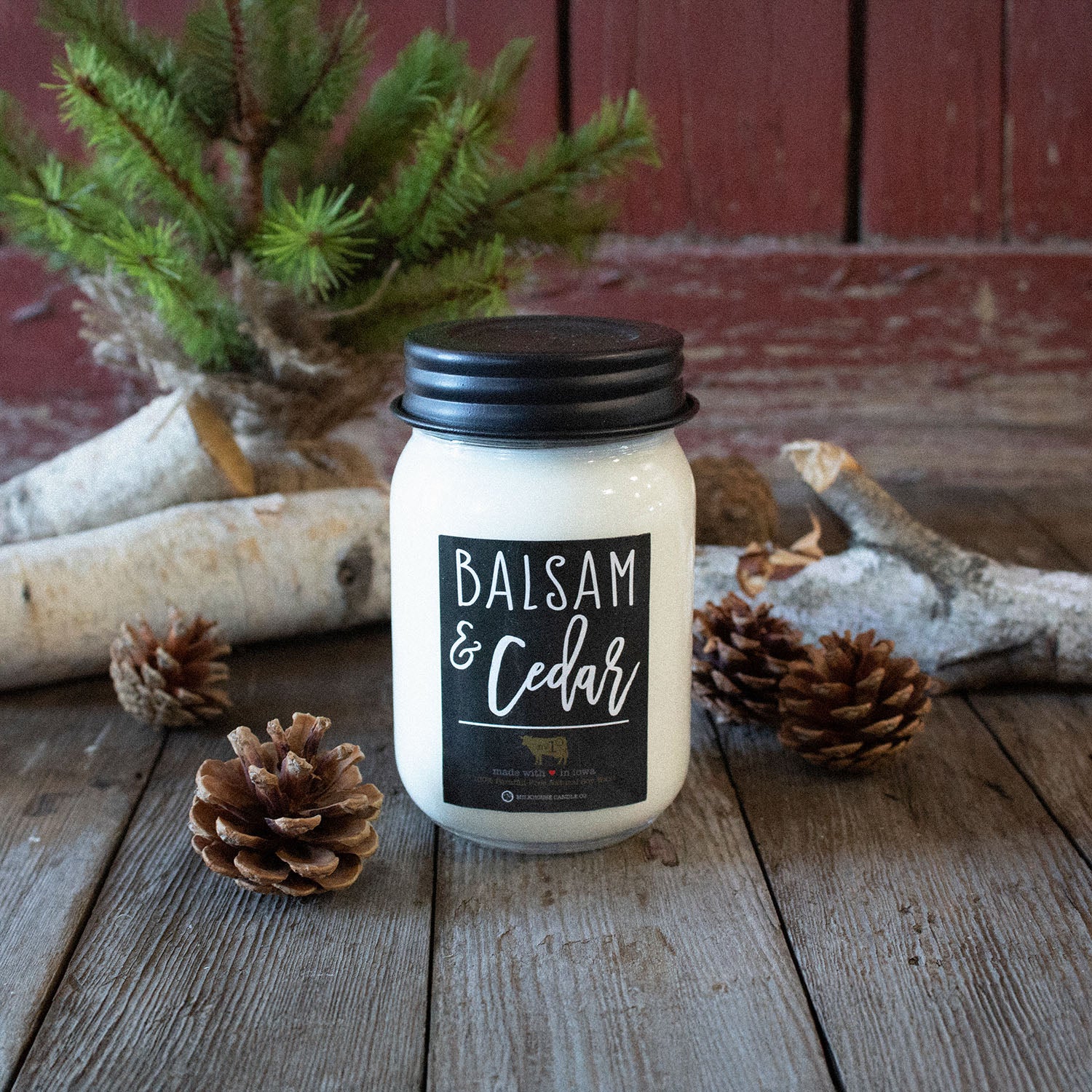 Balsam & Cedar Candle | 13 oz Mason Jar - Image 3