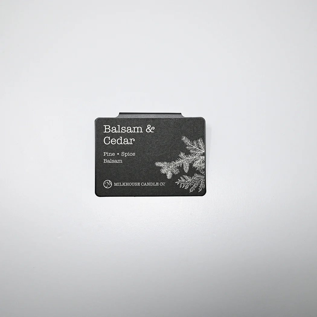 Balsam & Cedar Candle Bar Scent Label Sign