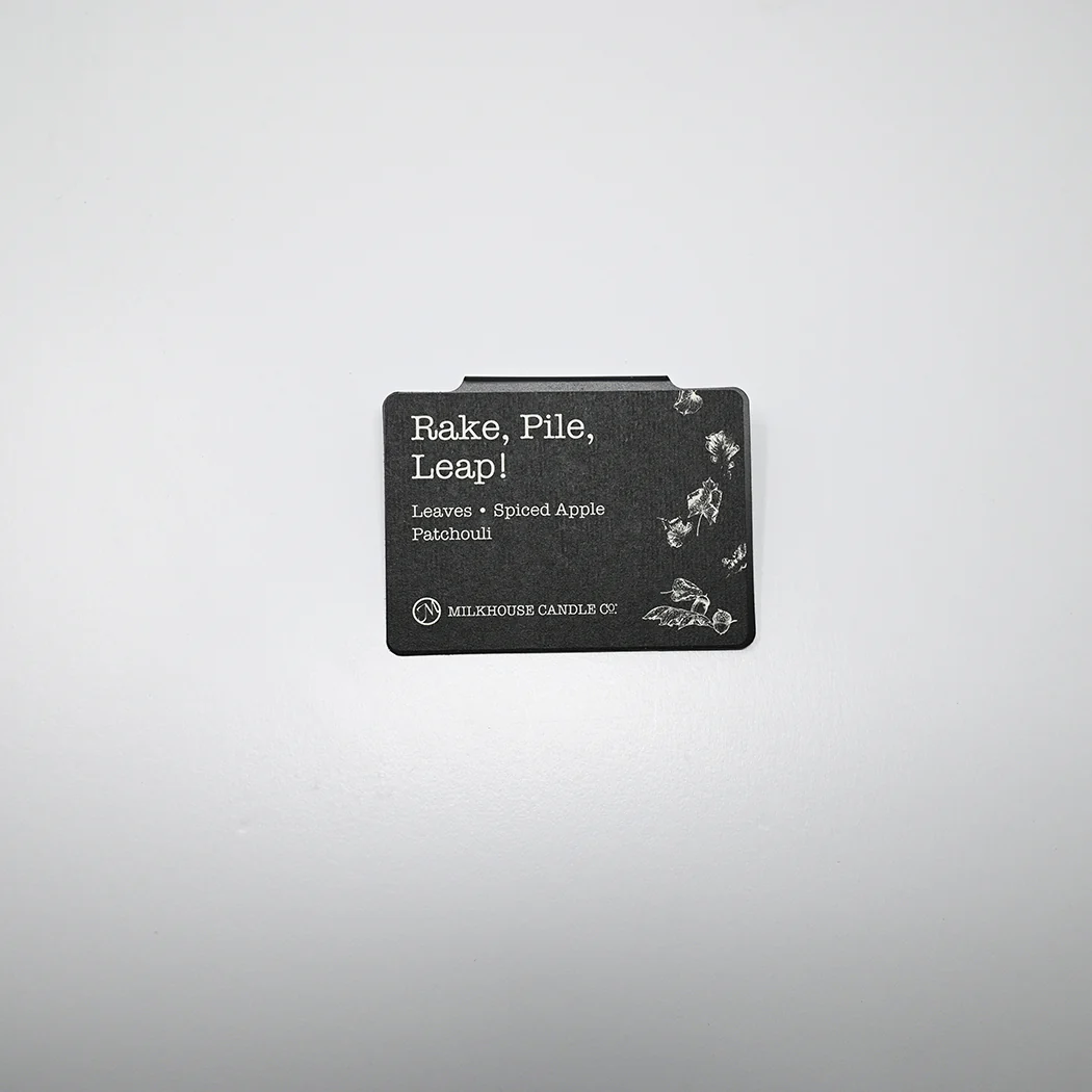 Rake, Pile, Leap! Candle Bar Scent Label Sign