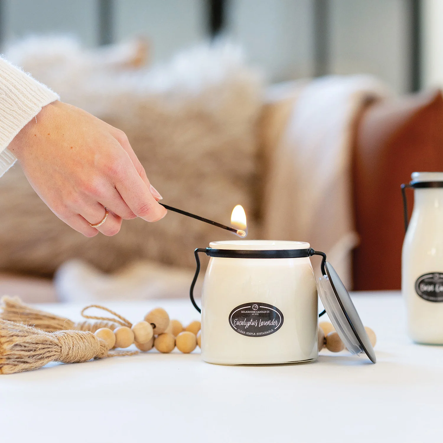 Eucalyptus Lavender Candle | 16 oz Butter Jar - Image 4
