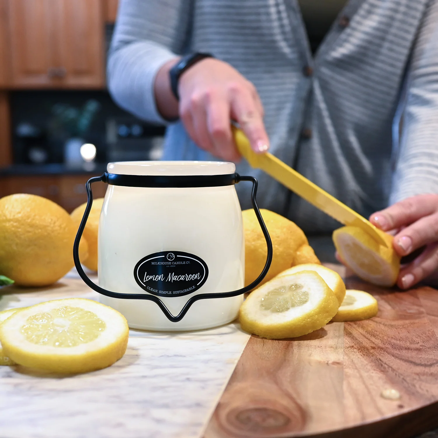 Lemon Macaroon Candle | 16 oz Butter Jar - Image 2