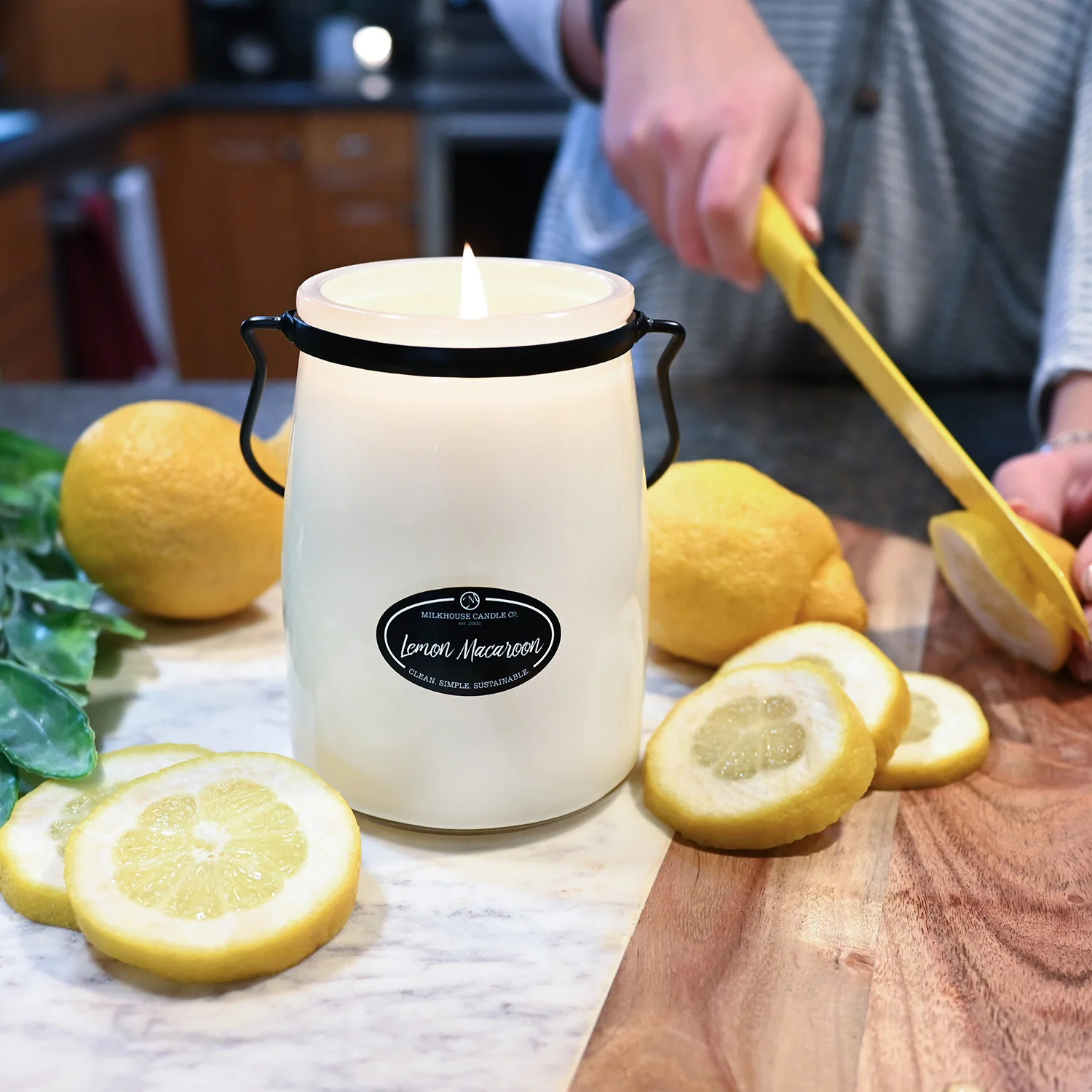 Lemon Macaroon Candle | 22 oz Butter Jar - Image 2