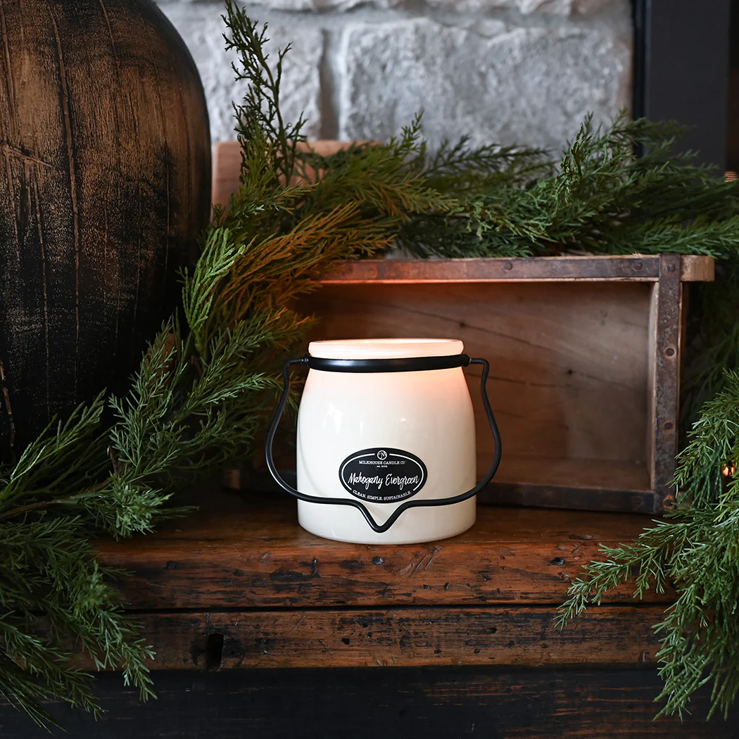 Mahogany Evergreen Candle | 16 oz Butter Jar - Image 2