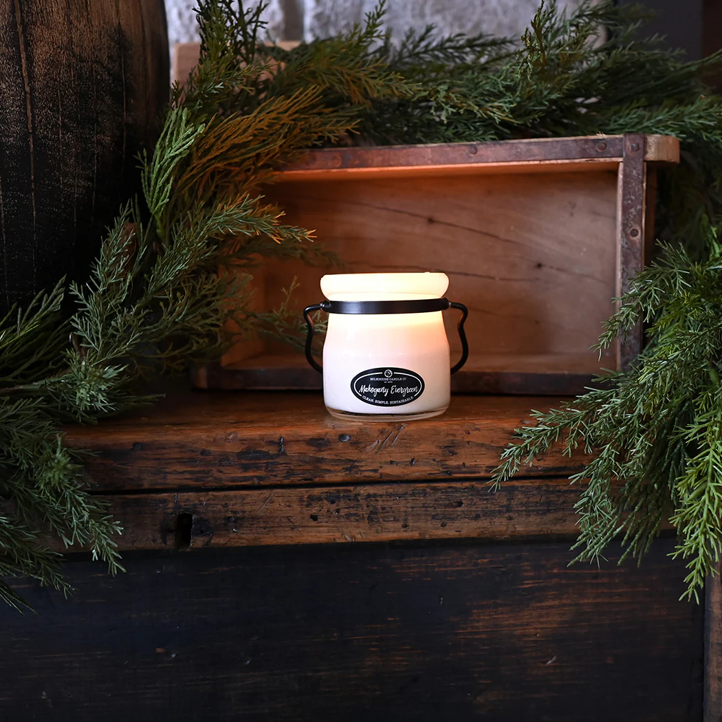 Mahogany Evergreen Candle | 5 oz Cream Jar - Image 2