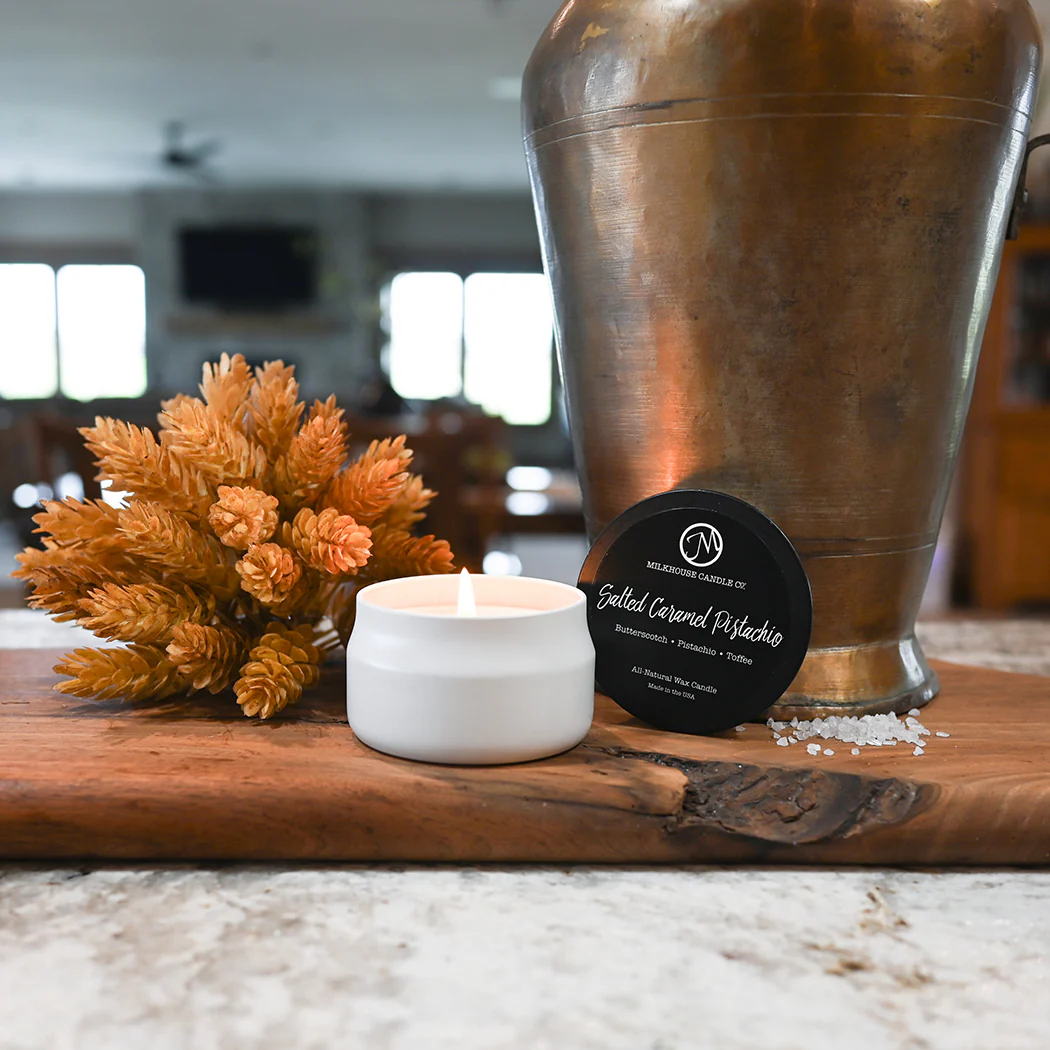 Salted Caramel Pistachio Candle | 3.75 oz Tin - Image 2